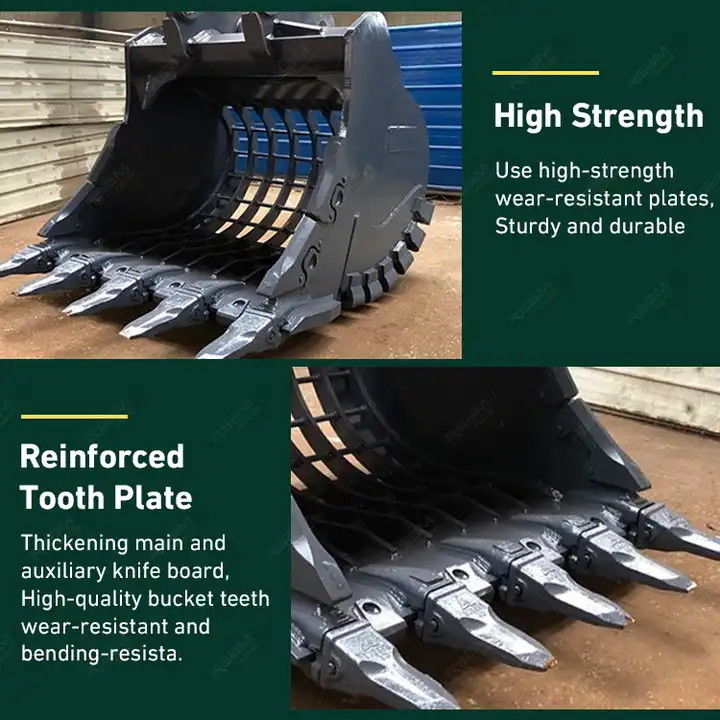 Máquina pesada peças de movimentação de terra escavadeira Esqueleto de rocha balde para escavadeira 1-50T