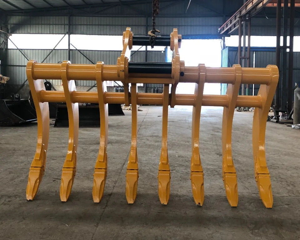 Excavadora de aço pesada Rake de raiz Excavadora Rake de fixação para remoção de raízes
